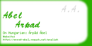 abel arpad business card